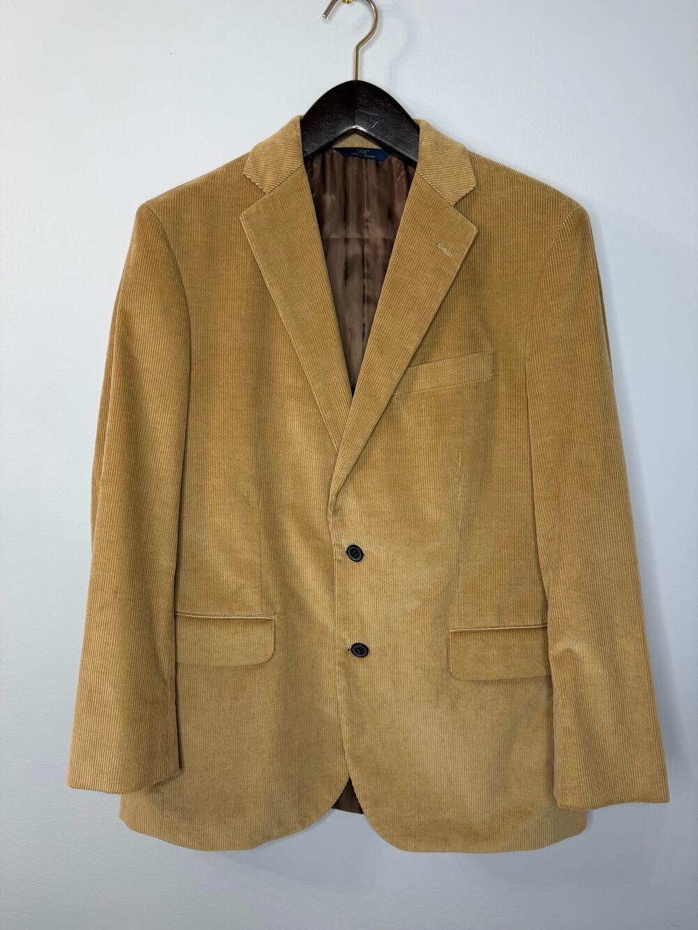 Brooks Brothers 346 Corduroy Sport Coat Blazer Jacket Cotton Tan Men's 40R